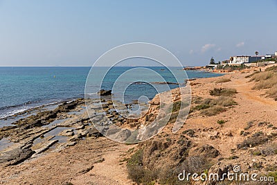 Roman quarry between Mil Palmeras Costa Blanca Spain and Cala de la Lombriz Stock Photo