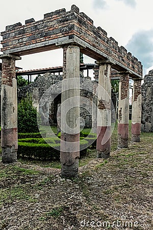 Roman ruin in Pompeii Stock Photo