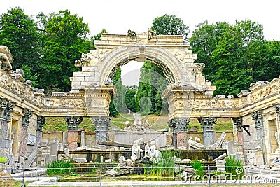 The Roman Ruin, Schonbrunn Palace, Vienna Editorial Stock Photo