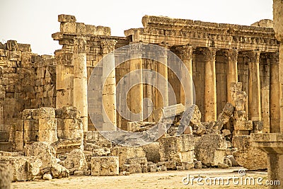 Roman ruins of ancient Heliopolis. Baalbek, Bekaa Valley, Lebanon Stock Photo