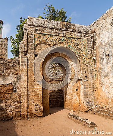 Roman ruins at Chellah Morocco Stock Photo