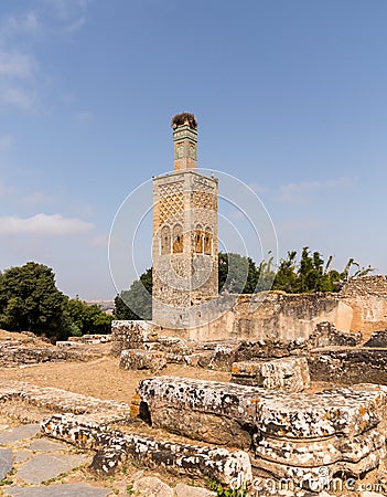 Roman ruins at Chellah Morocco Stock Photo