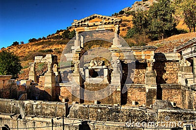 Roman ruins of Ephesus. Library of Celsus (Turkey). Stock Photo