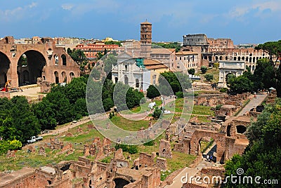 Roman ruins in Rome Stock Photo
