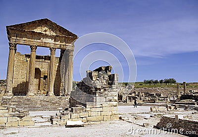 Roman ruins- Tunisia Stock Photo