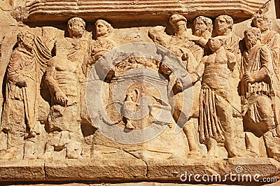 Roman Sacrifice frieze Stock Photo