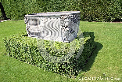 Roman sculptured urn Stock Photo