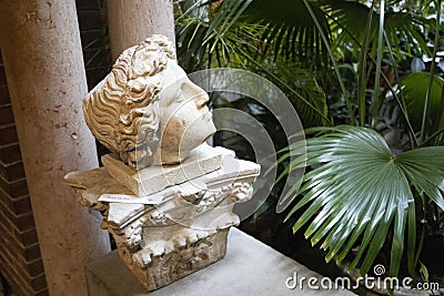 Roman sculpture at the Isabella Stewart Gardener Museum Editorial Stock Photo