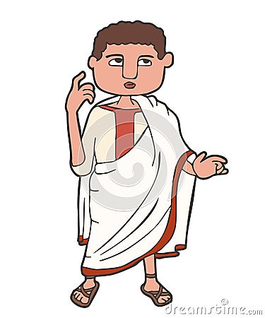 Roman senator cartoon character Vector Illustration