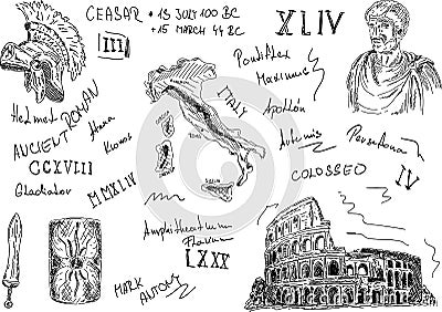 Roman set Vector Illustration