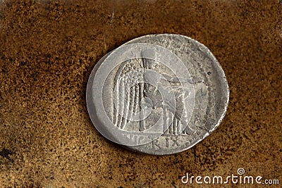 Roman Silver Coin 89 BC Stock Photo
