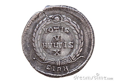 Roman silver coin Stock Photo