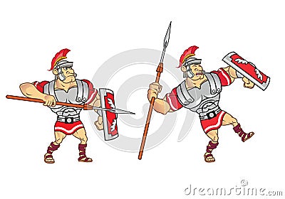 Roman Soldier Game Sprite Vector Illustration