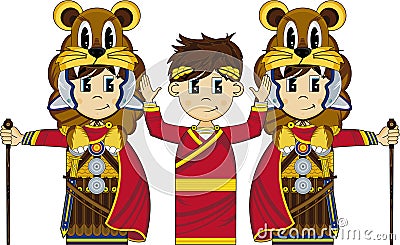 Roman Soldiers and Emperor Vector Illustration