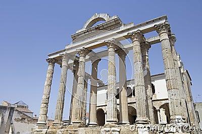 Roman temple of Diana Stock Photo