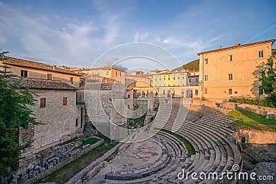 Roman Theater in Spoleto. Teatro romano di Spoleto Spoleto, Um Stock Photo