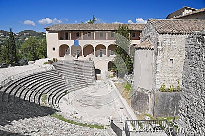 Roman Theater. Spoleto. Umbria. Stock Photo