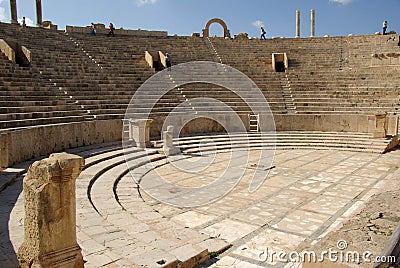 Roman theatre, Libya Stock Photo