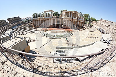 Roman Theatre of Merida Stock Photo