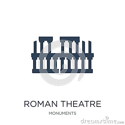 roman theatre of merida icon in trendy design style. roman theatre of merida icon isolated on white background. roman theatre of Vector Illustration