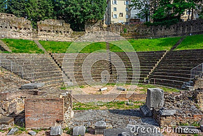 Roman Theatre of Trieste in Italy Stock Photo