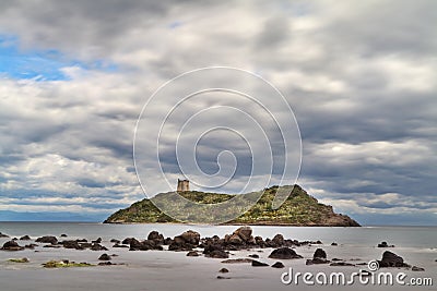 Roman tower on Island Sardinia Italy Stock Photo