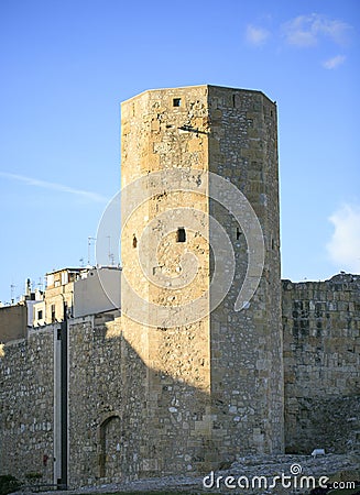 Roman tower in Tarragona,spain Stock Photo