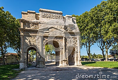 Roman Triumphal Arch of Orange Stock Photo