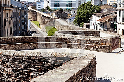 Roman wall of Lugo.Spain Stock Photo