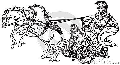 Roman war chariot Vector Illustration