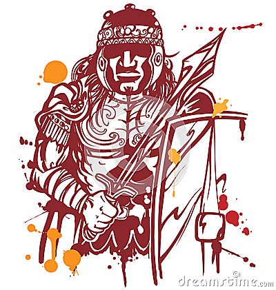 Roman warrior Vector Illustration