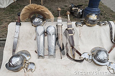 Roman weapons Stock Photo