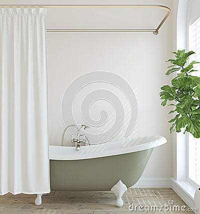 Romance bathroom. 3d render Stock Photo