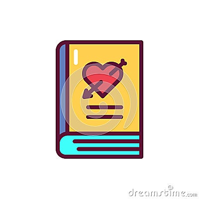 Romance book color line icon. Vector illustration Vector Illustration