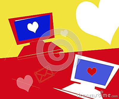 Romance online Stock Photo