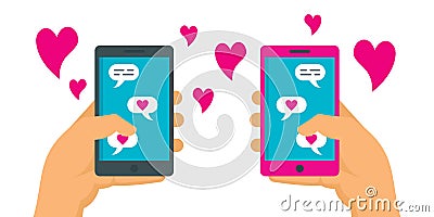 Romance online dating vector concept Vector Illustration