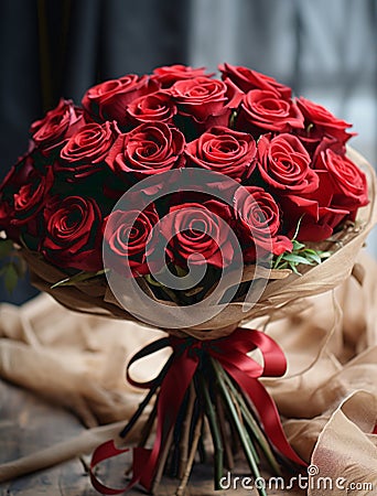 Romance Red Rose Blooming Flower for Valentine Lover Stock Photo