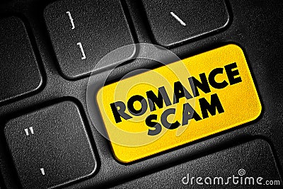 Romance scams - when a criminal adopts a fake online identity to gain a victim's affection and trust Stock Photo