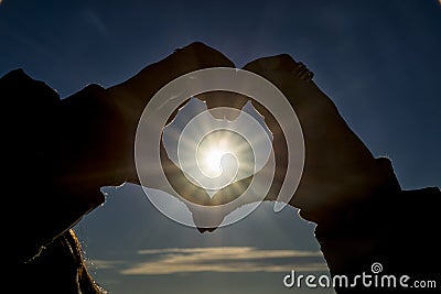 Romance sunset Stock Photo