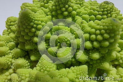 Romanesco Broccoli, Roman Cauliflower, Romanesque Cauliflower, or simply Romanesco, and sometimes Broccoflower, full screen Stock Photo