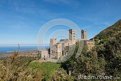 The Romanesque abbey of Sant Pere de Rodes. Girona, Catalonia Stock Photo