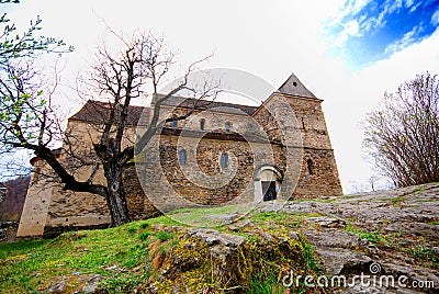 Romanesque church in Romania Stock Photo