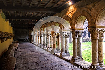 Romanesque cloister of Collegiata Santa Juliana Stock Photo