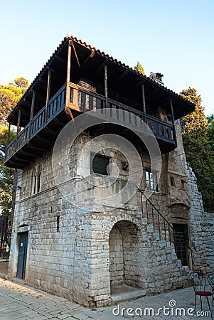 Romanesque House in Porec, Istria, Croatia Stock Photo