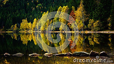 Romania beautiful landscape Saint Ana volcanic lake Stock Photo