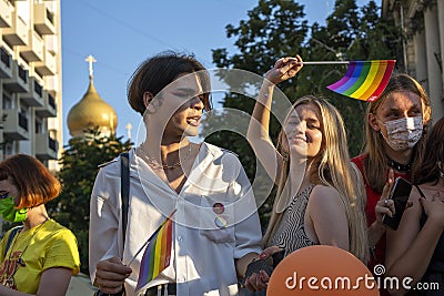 Pride parade in Bucharest, Romania Editorial Stock Photo