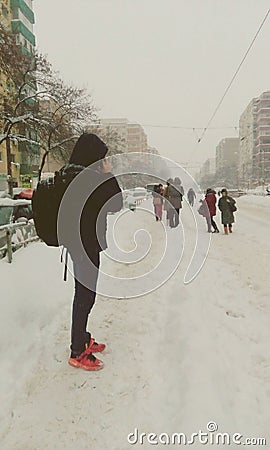 Romania extreme heavy snow Editorial Stock Photo