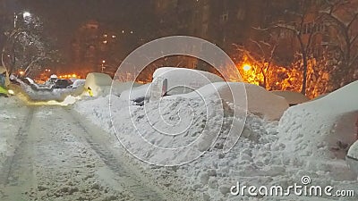 Romania extreme heavy snow Stock Photo