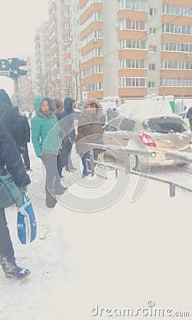 Romania extreme heavy snow Editorial Stock Photo