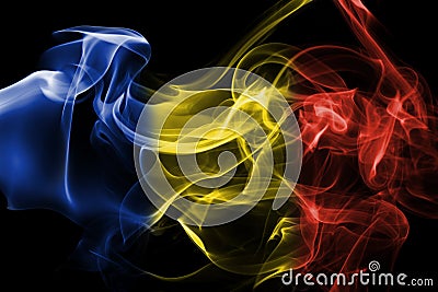 Romania flag smoke Stock Photo